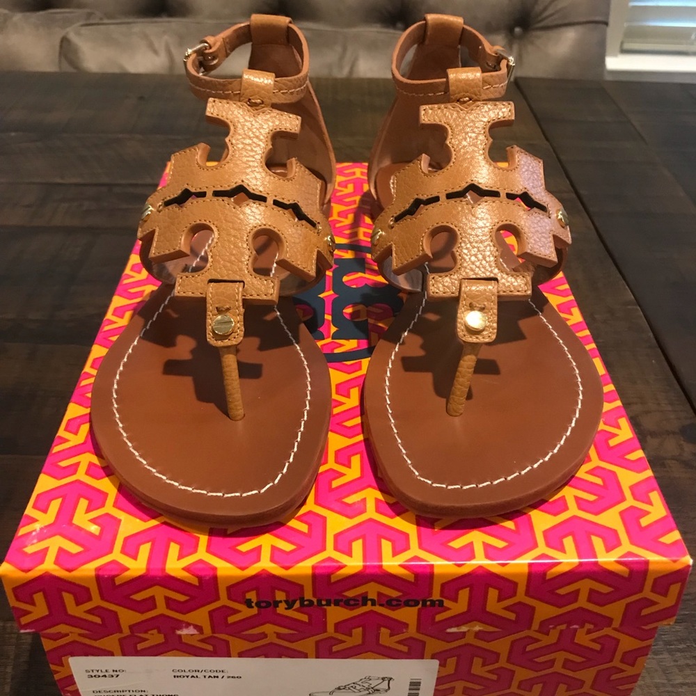 Brand new Tory Burch Phoebe sandals Royal Tan sz 8